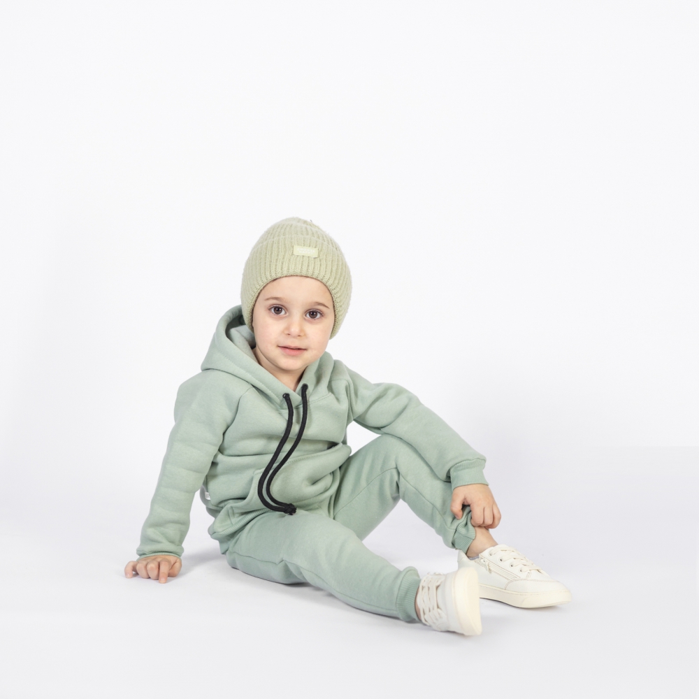 296-ОЛ. Свитшот с капюшоном  + Штаны, хлопок 65%, 35% ПЭ, 3-х нитка (начес) оливковый 146,152,158