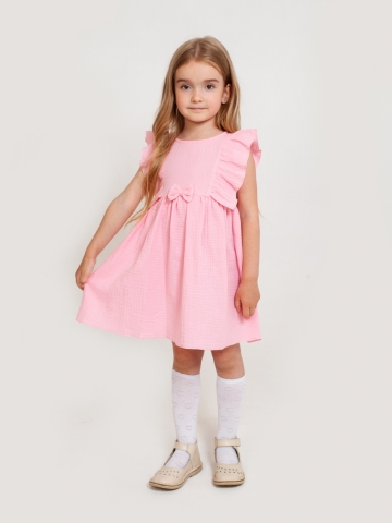 Купить 322-Р. Платье из муслина детское, хлопок 100% розовый, р. 98,104,110,116 в Махачкале